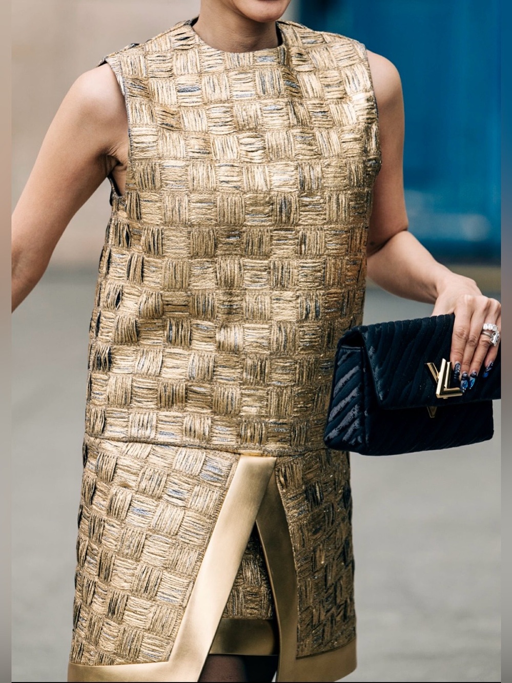 LOUIS VUITTON GOLD WAVE TANK DRESS